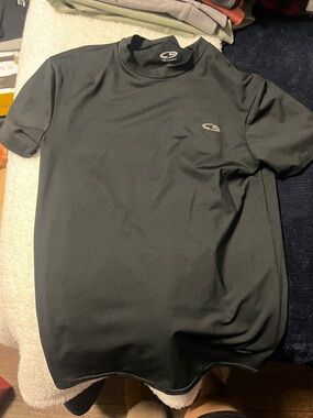 Champion Black Short-Sleeve Athletic Tee with Chest Logo